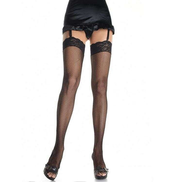 Calze a Rete con Top in Pizzo Elasticizzato Nero - Leg Avenue O/S